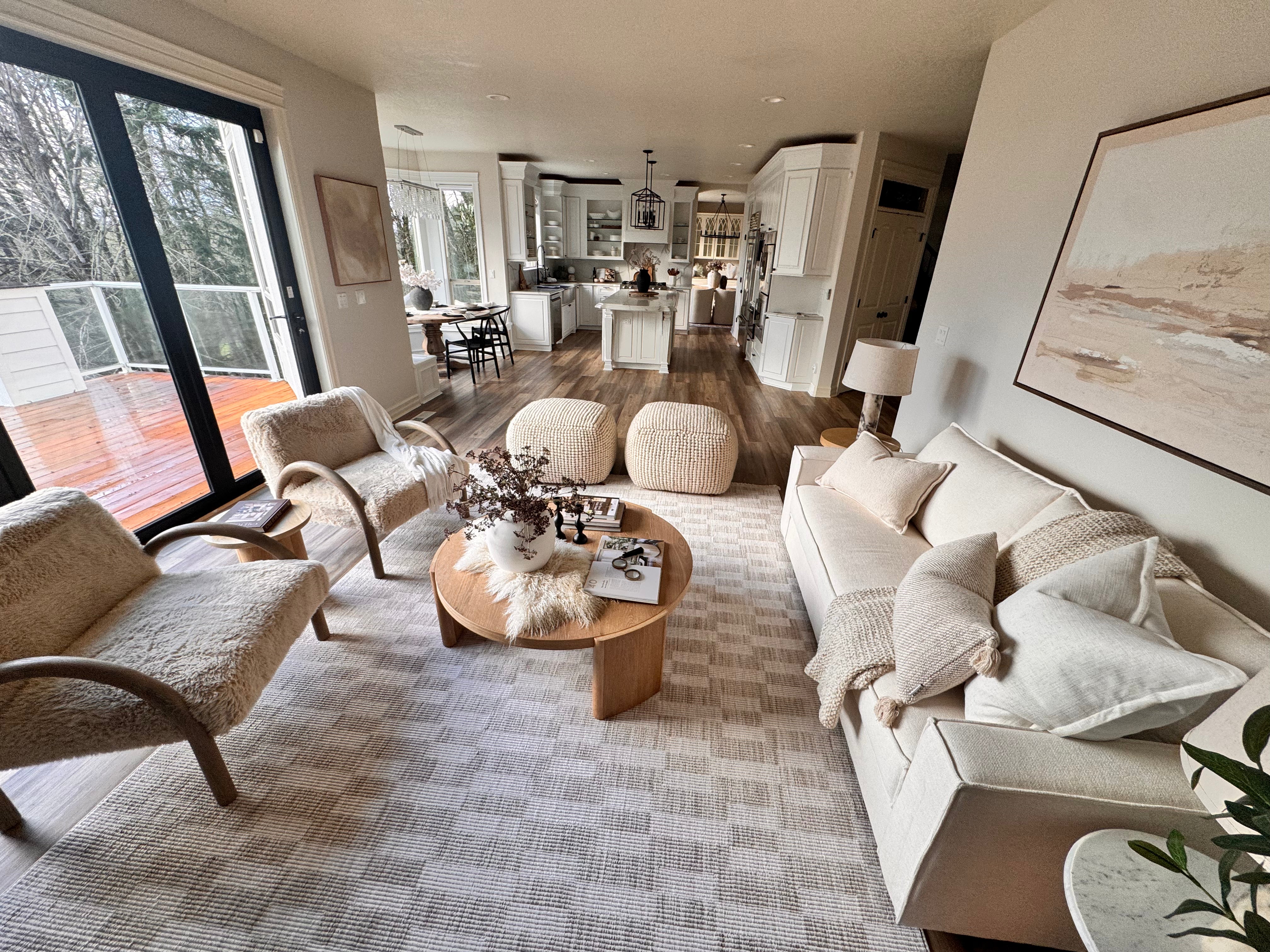 Living room and family room design | Luxury home staging and holiday décor services in Salem, Oregon | The Textured Home